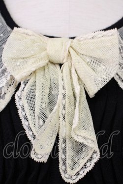 画像3: PINK HOUSE / チュール襟&リボンカーディガン  ブラック T-25-02-06-005-LO-TO-SA-ZT443