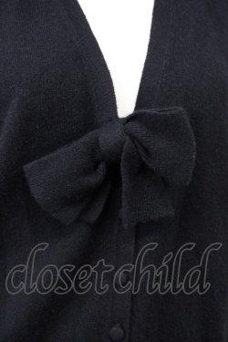 画像3: PINK HOUSE / Vネックリボンカーディガン  ブラック T-25-02-06-006-LO-TO-SA-ZT443