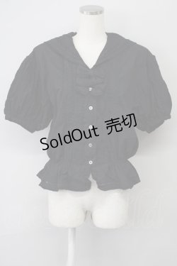 画像1: KETTY / 2つリボンセーラーブラウス M ブラック T-25-02-06-013-EL-BL-SA-ZT443