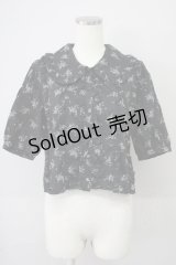 LOLITAその他(お買取対象外) / 花柄半袖ブラウス  黒Ｘ紫 T-25-02-06-014-LO-BL-SA-ZT443