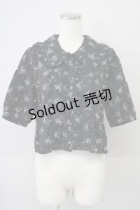 LOLITAその他(お買取対象外) / 花柄半袖ブラウス  黒Ｘ紫 T-25-02-06-014-LO-BL-SA-ZT443