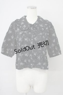 画像1: LOLITAその他(お買取対象外) / 花柄半袖ブラウス  黒Ｘ紫 T-25-02-06-014-LO-BL-SA-ZT443