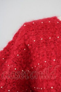 画像3: LOLITAその他(お買取対象外) / パールデザインニットカーディガン  赤Ｘ白 T-25-02-06-018-LO-TO-SA-ZT443