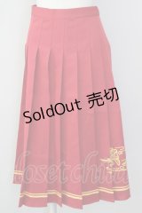 布衣 / プリーツロングスカート M 赤Ｘ黄色 T-25-02-09-046-LO-SK-SA-ZI