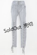 LISTEN FLAVOR / レースアップスキニーパンツ  ブルーデニム T-25-02-09-056-PU-PA-SA-ZI