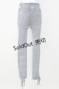 画像2: LISTEN FLAVOR / レースアップスキニーパンツ  ブルーデニム T-25-02-09-056-PU-PA-SA-ZI