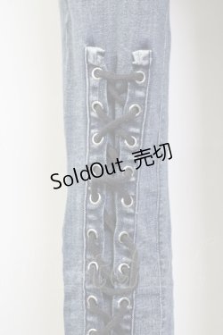 画像4: LISTEN FLAVOR / レースアップスキニーパンツ  ブルーデニム T-25-02-09-056-PU-PA-SA-ZI