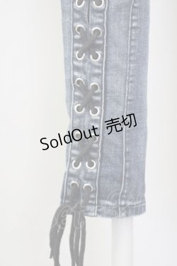 画像5: LISTEN FLAVOR / レースアップスキニーパンツ  ブルーデニム T-25-02-09-056-PU-PA-SA-ZI