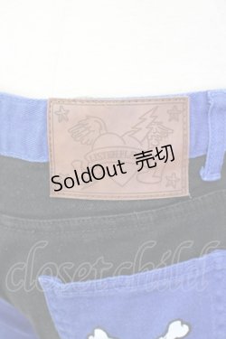 画像3: LISTEN FLAVOR / MOSHPIT 2TONE切替スキニーパンツ  ブルー×ブラック T-25-02-09-057-PU-PA-SA-ZI