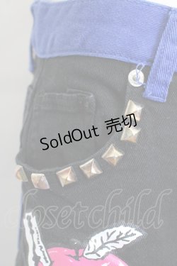 画像5: LISTEN FLAVOR / MOSHPIT 2TONE切替スキニーパンツ  ブルー×ブラック T-25-02-09-057-PU-PA-SA-ZI