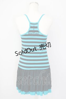 画像2: GHOST of HARLEM / 後ろボーダーキャミソールチュニック  グリーン T-25-02-09-012-GL-TO-SA-ZI
