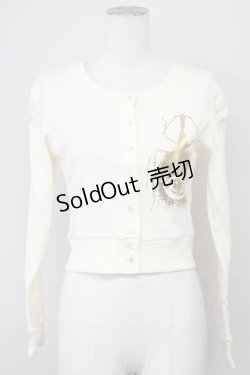 画像1: pays des fees  / 虫カーディガン  アイボリーＸゴールド T-25-02-21-001-PU-TO-SA-ZI