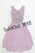 metamorphose /  シフォンタックジャンパースカート  パープル T-25-02-21-021-ME-OP-SA-ZI