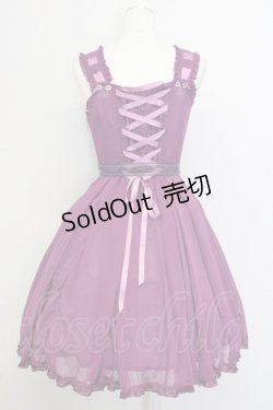 画像2: metamorphose /  シフォンタックジャンパースカート  パープル T-25-02-21-021-ME-OP-SA-ZI