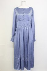 画像1: 【SALE】LEBECCA boutique / サテンワンピース  青 T-25-02-21-022-EL-OP-SA-ZT447 (1)