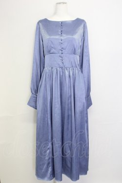 画像1: LEBECCA boutique / サテンワンピース  青 T-25-02-21-022-EL-OP-SA-ZI