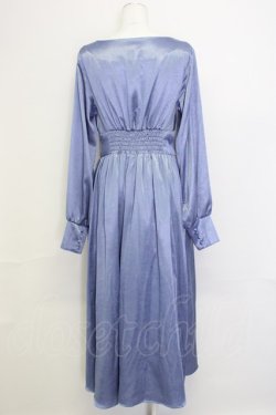 画像2: LEBECCA boutique / サテンワンピース  青 T-25-02-21-022-EL-OP-SA-ZI