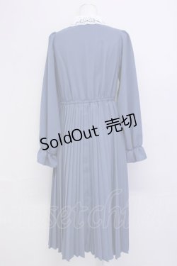 画像2: m petit by misako / レース襟プリーツワンピース L 青 T-25-02-21-023-LO-OP-SA-ZI