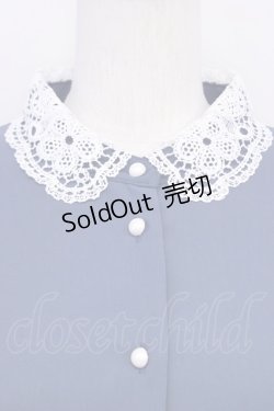 画像3: m petit by misako / レース襟プリーツワンピース L 青 T-25-02-21-023-LO-OP-SA-ZI