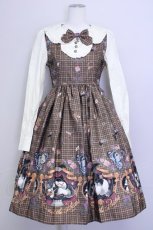 画像1: ALICE and the PIRATES / Dual face 〜phantom and truth〜柄ワンピース  ブラウン T-25-02-21-024-PA-OP-SA-ZI (1)