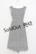 axes femme kawaii / 総レースノースリーブワンピース  黒 T-25-02-21-029-AX-OP-SA-ZI