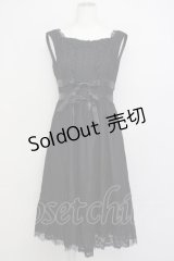 axes femme kawaii / 総レースノースリーブワンピース  黒 T-25-02-21-029-AX-OP-SA-ZI