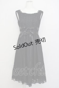 画像1: axes femme kawaii / 総レースノースリーブワンピース  黒 T-25-02-21-029-AX-OP-SA-ZI