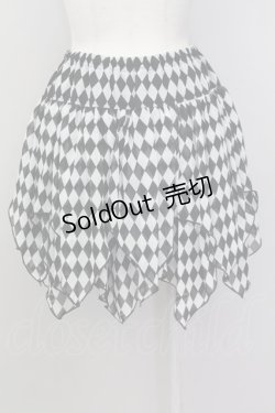 画像2: ALGONQUINS / ダイヤ柄イレヘムスカート  ブラック T-25-02-21-033-AL-SK-SA-ZI