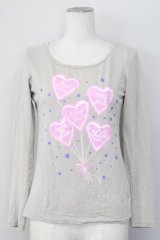 MILK /  MILKxUTコラボハートバルーンカットソー S グレー T-25-02-21-005-ML-TO-SA-ZI