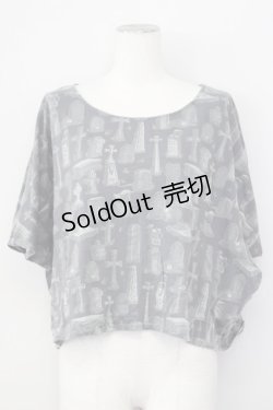 画像1: Q-pot. / ユニクロコラボ半袖カットソー  グレー T-25-02-21-007-QP-TO-SA-ZI