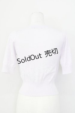 画像2: an another angelus / フラワーレース半袖ニットカーディガン  ラベンダー T-25-02-21-008-CA-TO-SA-ZI