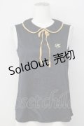 MILK / M刺繍ノースリーブブラウス  黒Ｘマスタード T-25-02-21-013-ML-BL-SA-ZI