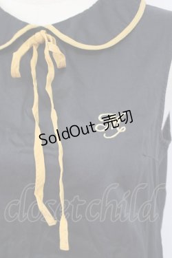 画像4: MILK / M刺繍ノースリーブブラウス  黒Xマスタード T-25-02-21-013-ML-BL-SA-ZI