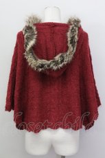 画像2: 【SALE】axes femme / フード付きニットポンチョ  ボルドー T-25-02-23-020-AX-TO-SA-ZT219 (2)