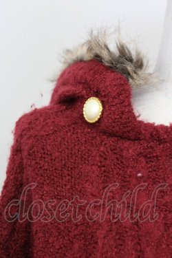 画像3: axes femme / フード付きニットポンチョ  ボルドー T-25-02-23-020-AX-TO-SA-ZT219