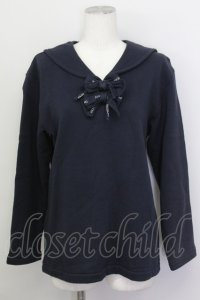 INGEBORG / セーラーダブルリボンスウェット M ネイビー T-25-02-23-021-LO-TO-SA-ZT219