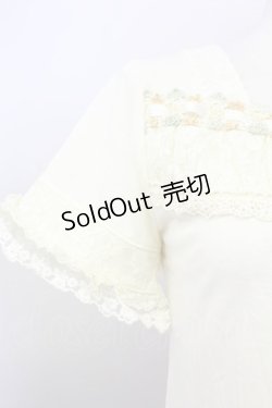 画像3: axes femme / 胸元袖レース半袖プルオーバー  アイボリー T-25-02-23-002-AX-TO-SA-ZT219