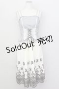 axes femme / 異素材組み合わせワンピース M アイボリー T-25-02-23-023-AX-OP-SA-ZT121