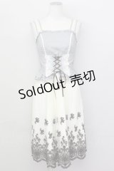 axes femme / 異素材組み合わせワンピース M アイボリー T-25-02-23-023-AX-OP-SA-ZT121