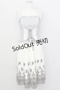 axes femme / 異素材組み合わせワンピース M アイボリー T-25-02-23-023-AX-OP-SA-ZT121