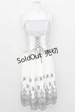 画像1: axes femme / 異素材組み合わせワンピース M アイボリー T-25-02-23-023-AX-OP-SA-ZT121