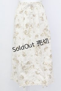 KANEKO ISAO / 裾リボン花柄スカート  ベージュ T-25-02-23-025-EL-SK-SA-ZT