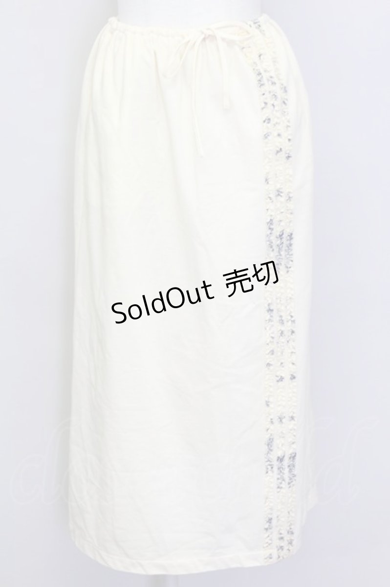 画像1: 【SALE】PINK HOUSE / 縦フリルラインペンシルスカート  アイボリー T-25-02-23-027-LO-SK-SA-ZT121 (1)