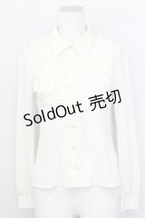 axes femme / 胸元フリルカットソー M アイボリー T-25-02-23-006-AX-TO-SA-ZT