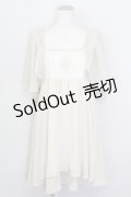 axes femme / バタフライ袖楊柳チュニック  アイボリー T-25-02-23-007-AX-SK-SA-ZT
