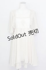 axes femme / バタフライ袖楊柳チュニック  アイボリー T-25-02-23-007-AX-SK-SA-ZT
