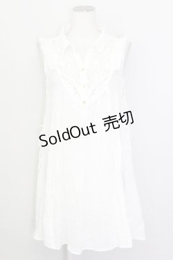 画像1: axes femme / モチーフレース使い楊柳チュニック  白 T-25-02-23-008-AX-TO-SA-ZT