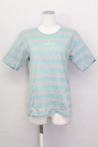 KANEKO ISAO / ボーダーTシャツ  グレー×サックス T-25-02-23-009-EL-TS-SA-ZT219