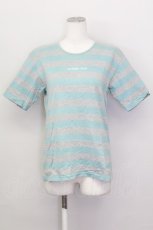 画像1: 【SALE】KANEKO ISAO / ボーダーTシャツ  グレー×サックス T-25-02-23-009-EL-TS-SA-ZT219 (1)