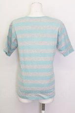 画像2: 【SALE】KANEKO ISAO / ボーダーTシャツ  グレー×サックス T-25-02-23-009-EL-TS-SA-ZT219 (2)